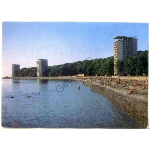 Пицунда пляж курортного комплекса 1983 фото Панов в5-21  