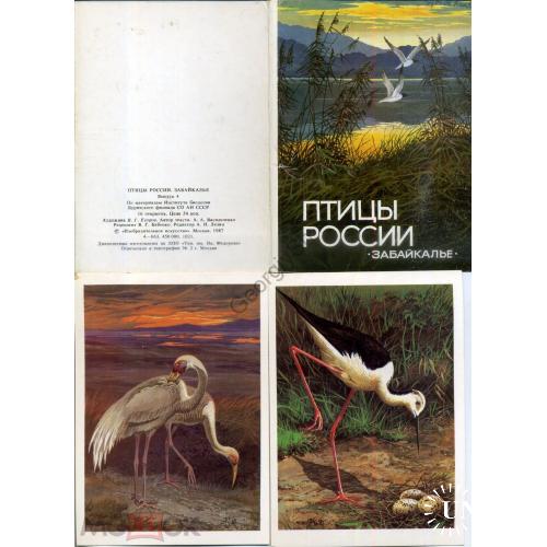 Птицы России Забайкалье набор 15 из 16 1987 худ. Егоров  