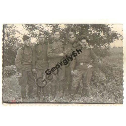 Пятеро солдат Малиновка Харьковская область 1951 5,5х8,5 см  