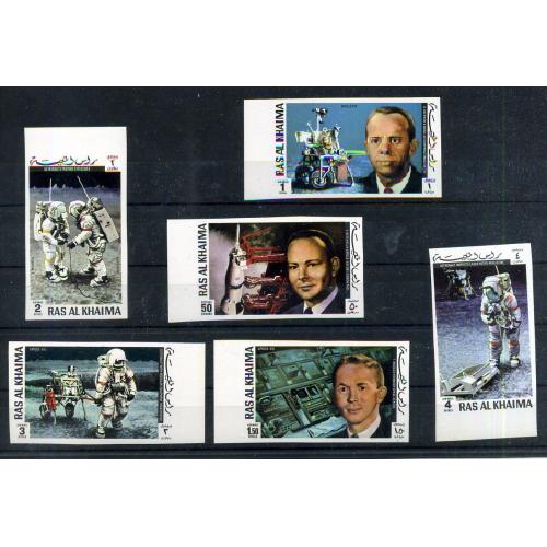 Рас-эль-Хайма серия 6 марок беззубцовые космос MNH  личности астронавы Apollo