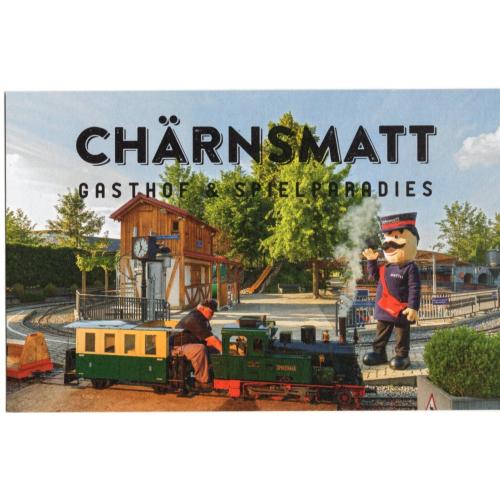 рекламная карточка Чернсматт гостиница «Играй в рай» Германия / детская железная дорога