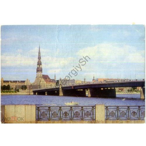 Рига Октябрьский мост 09.02.1976 ДМПК в6-5 Латвийская ССР  