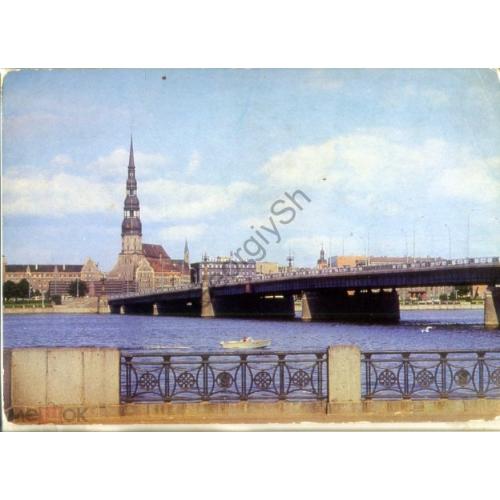 Рига Октябрьский мост 09.02.1976 ДМПК в7-12 Латвийская ССР  