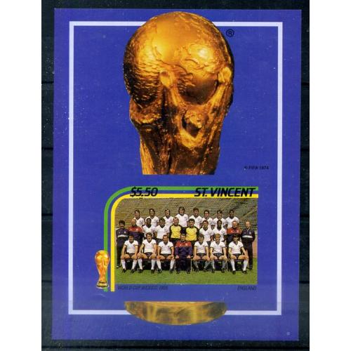 Сент-Винсент Чемпионат мира по футболу Мексика 1986 команда Англии Блок БЗ MNH 