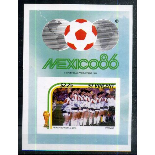 Сент-Винсент Чемпионат мира по футболу Мексика 1986 команда Шотландии Блок БЗ MNH 