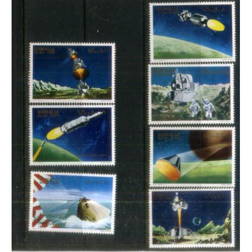 Сомали Аполлон-11 Apollo-11 на Луне 1970 год серия 7 марок MNH космос 