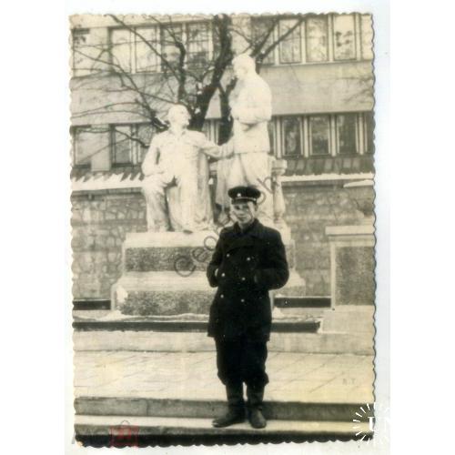 Станислав ( Ивано-Франковск ) памятник Ленин - Сталин 15.02.1953 8х11 см  