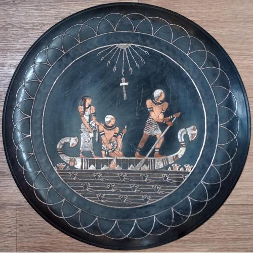 тарелка настенная с серебрянным рисунком Египет диаметр 40 см