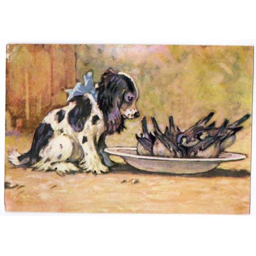 В.Г. Литвиненко Друзья 1971 Мистецтво собака воробьи в23-02