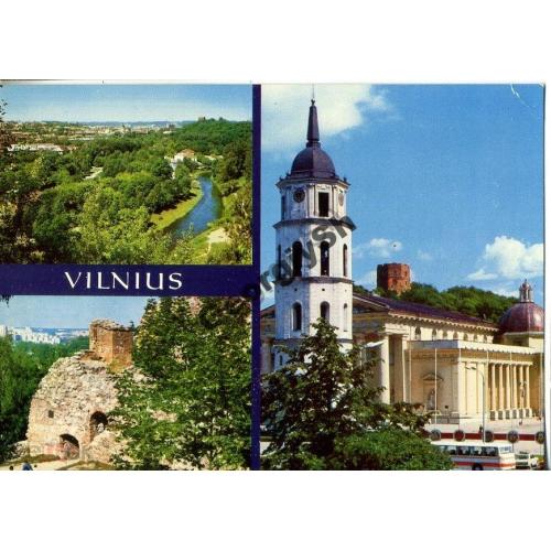 Вильнюс Вид на город Кафедральный собор Стена 1981  