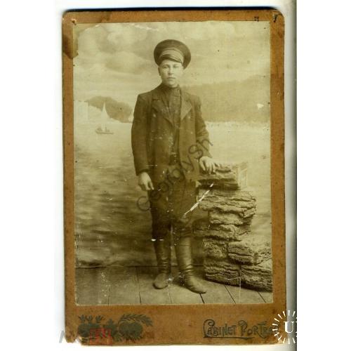 Юноша на фоне моря кабинет-фото 1915 Атецер Харьков  