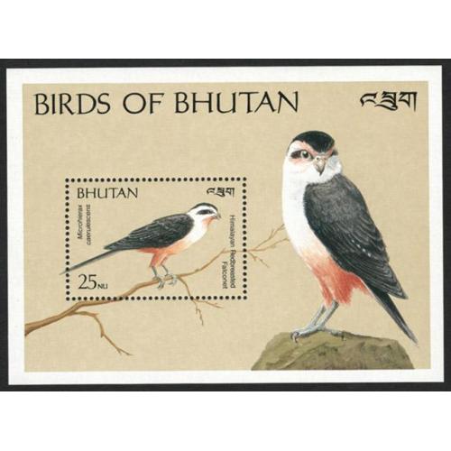 Бутан 1989 птахи - Michel Nr. Bl. 220 ** MNH