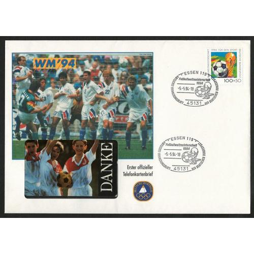 Німеччина футбол 1994 конверт з телефоной карточкой