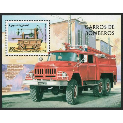 Сахара 1998 - блок з пожарною машиною ** MNH