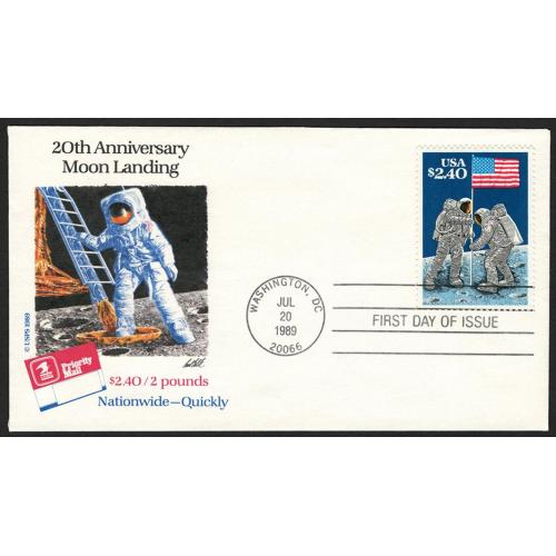 США 1989 - кпд космос 20th anniversary moon landing