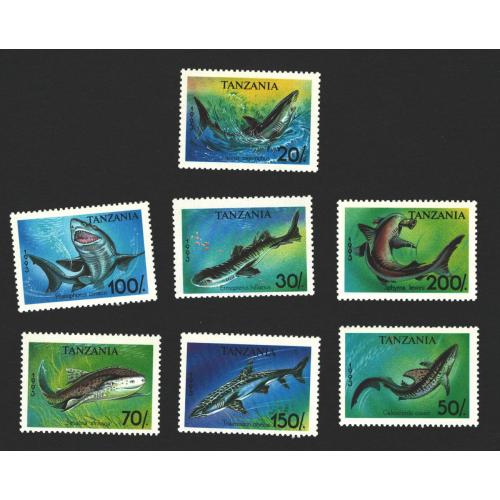 Танзанія 1993 акули - Michel Nr. 1583-89 ** MNH
