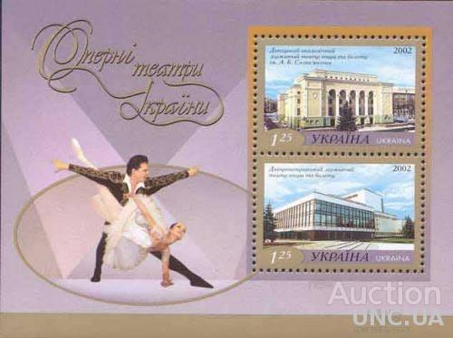 Блок марок Україна-2002 Оперні театри України 
