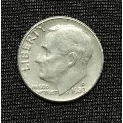 США 1 дайм (10 центов) 1980