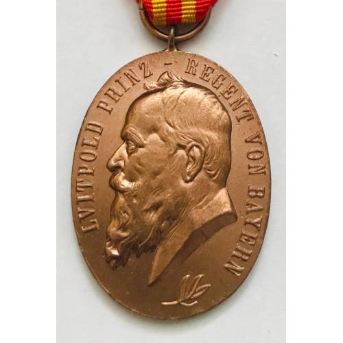 Бавария.Медаль в честь 70-летия принца-регента Луитпольда.
