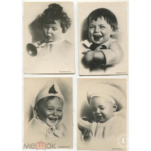 Дети. Москва. 4 открытки. 1951 г. Фото Меснянкина. Главкурортторг.