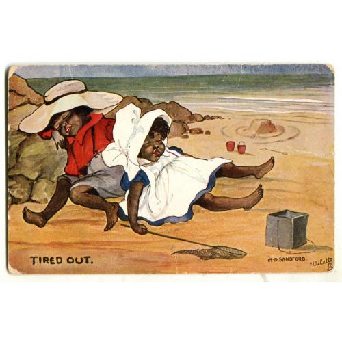 Дети - негры на пляже.