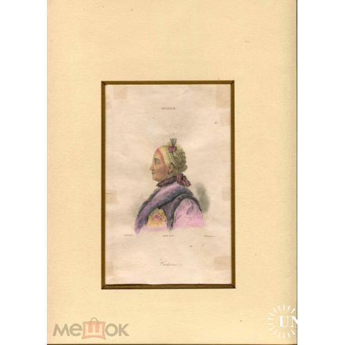 Екатерина II. Литография раскрашенная. Середина XIX века. Размер собственно литографии 13х20 см.