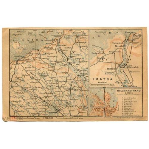 Иматра. Финляндия. Карта .1904 г. 16х11 см