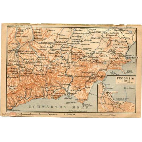 Крым. Феодосия. Карта.1904 г. 16 х 11 см.