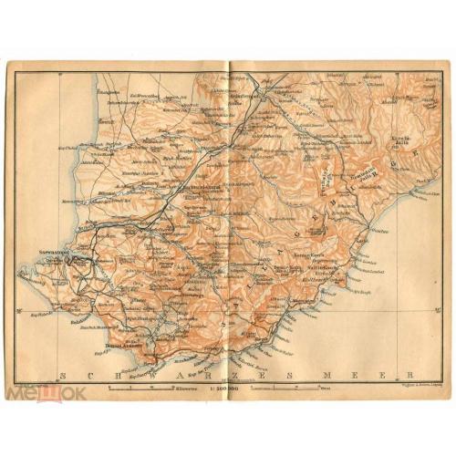 Крым. Карта. 1904 г. 16х22 см.