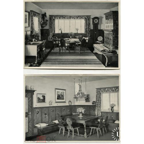 Листовка. Внутренний вид  дома Гитлера в Берхтесгадене. 1933 г. Оригинал. 2 листовки.