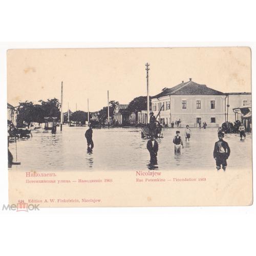 Николаев. Наводнение 1903 года. Потемкинская улица.