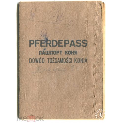 Паспорт. ПАСПОРТ КОНЯ. Pferdepass.