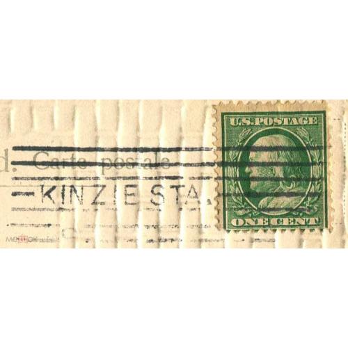 США. Америка. Марка зеленая 1 сent.. 1923 г. 4 открытки.