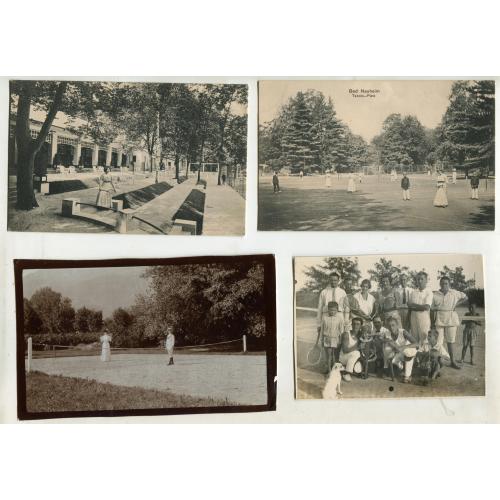 Теннис. 2 открытки + 2 фотографии.