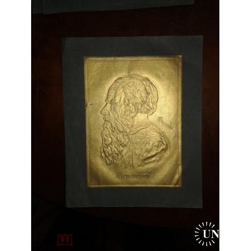 Толстой Л.Н. Конгревный портрет на золотом фоне. 21х26 см. Киббель. СПБ.