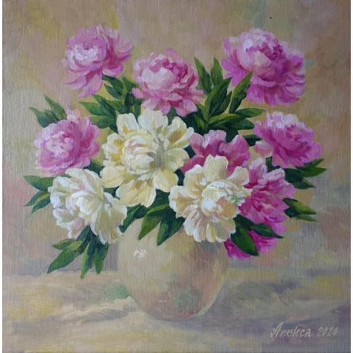 "Букет пионов"картина маслом