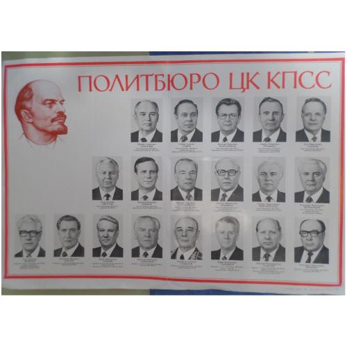 Плакат "Политбюро ЦК КПСС". 1987