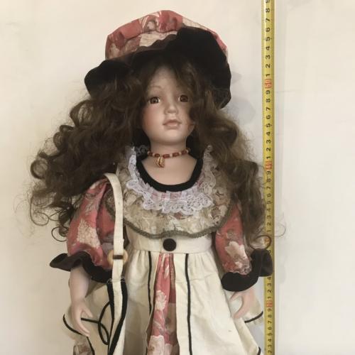 Фарфоровая кукла лялька 55 см клеймо в ромбе NJSF Красивая девочка