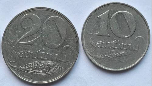 Латвия 20 сантимов 1922 UNC
