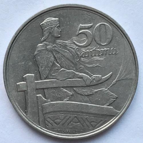 Латвия 50 сантимов 1922 UNC