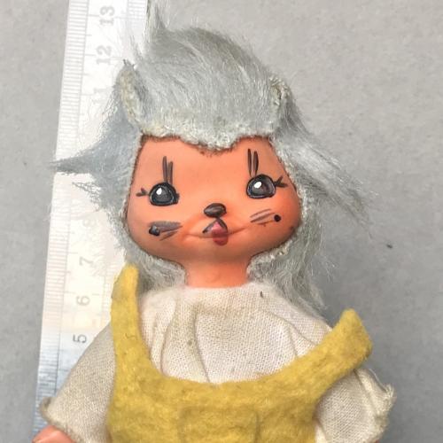 Редкая винтажная игрушка кукла лялька кот кошка 12 см резина ПВХ ГДР времён СССР