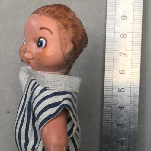 Редкая винтажная игрушка кукла лялька КРИВОНОЖКА 10 см Германия немецкая без волос ГДР времён СССР