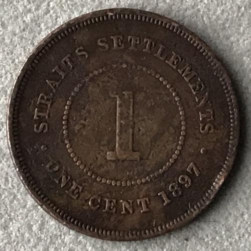 Стрейтс Сетлемент 1 цент 1897 Британские колонии ВИКТОРИЯ