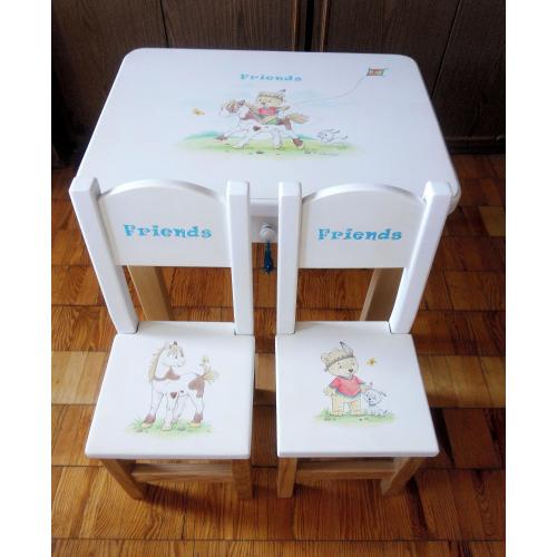 Комплект детский из массива ясеня стол+2 стула