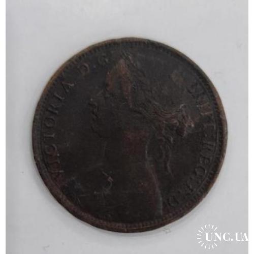 Монета Victoria One penny  D.G 1862 один пенни