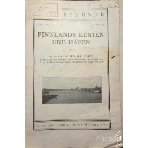 2212.42 Finnlands Kusten und Hafen 1927г. von Dr. G. Braun.