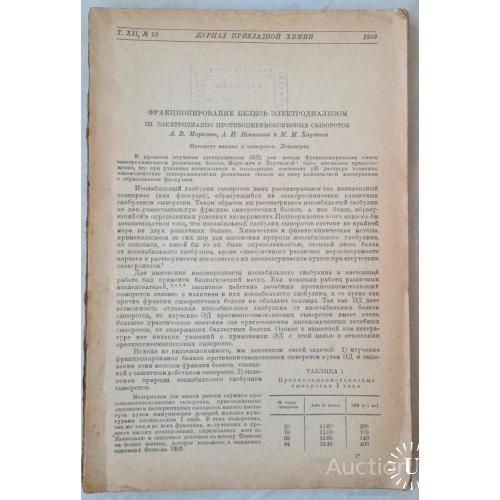 2517.7  Журнал прикладной химии том 12. 1939 г. № 12.