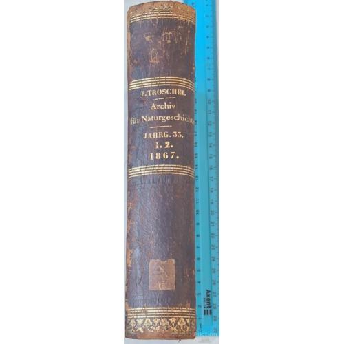 2573.11 F. Troschel. Архив природы.Archiv für Naturgeschichte. Jahrg.33.1.2.1867