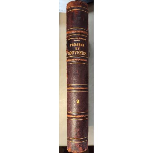 3062.58 Мысли и сувениры. Bismarck. Pensees et Souvenirs 1898 г. t.2 