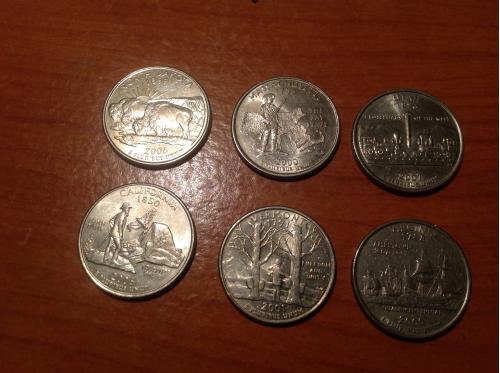 Монеты США 25 Центов(штаты США)